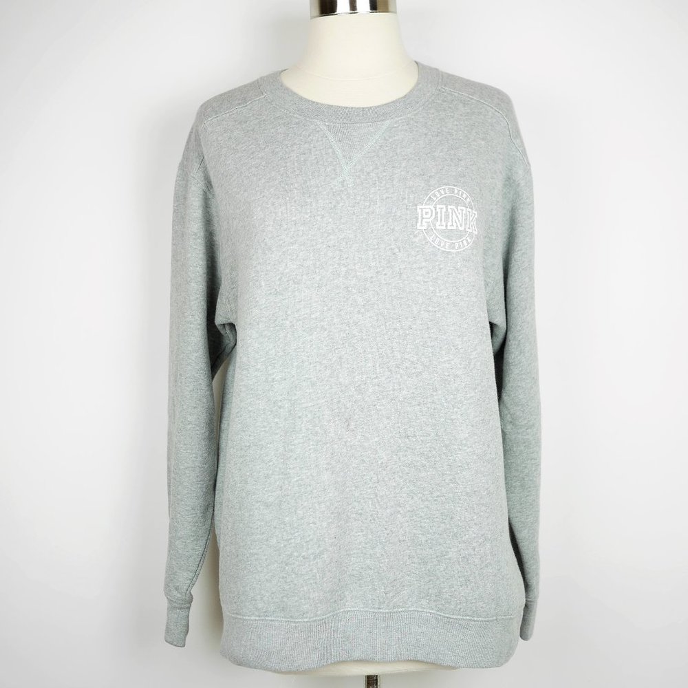 Pink Vs Gray Solid Logo Long Sleeve Sweatshirt - image 1